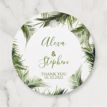 Personalizado Gracias Palm Leaves Boda Tropical