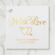 Personalizado guión oro corazones Boda regalo