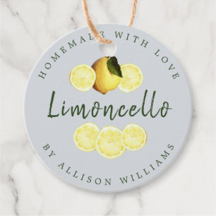 Etiquetas Para Recuerdos Personalizado Limoncello Pastel Azul casero