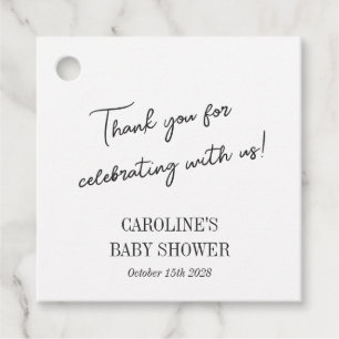 Etiquetas Para Recuerdos Personalizado Minimalista blanco simple Baby Showe