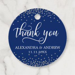 Etiquetas Para Recuerdos Personalizado Navy Blue Silver Confetti Boda Graci