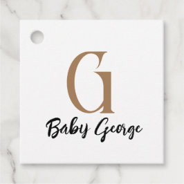 Etiquetas Para Recuerdos personalizado Nombre mínimo del bebé unisex monogr