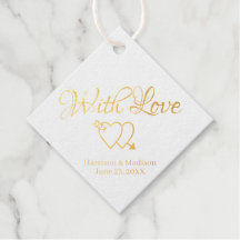 Personalizado oro guión corazones Boda regalo