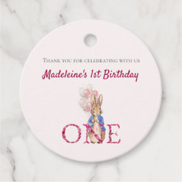 Etiquetas Para Recuerdos Personalizado Peter el conejo 1er cumpleaños Graci