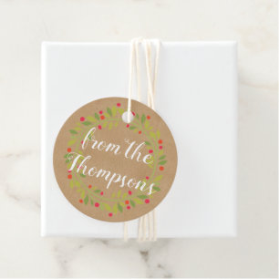 Etiquetas Para Recuerdos Personalizado Red Holly Berries Green Leaves