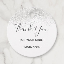 Etiquetas Para Recuerdos Personalizado Silver Purpurina Pedido Gracias