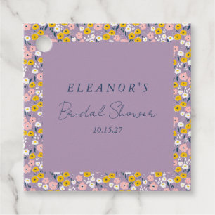 Etiquetas Para Recuerdos Personalizado Vintage Morado Amarillo Floral Brida