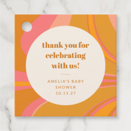 Etiquetas Para Recuerdos Personalizado Yellow Pink Marble Baby Shower Graci