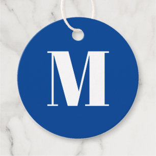 Etiquetas Para Recuerdos Personalizar monograma regalo inicial azul blanco