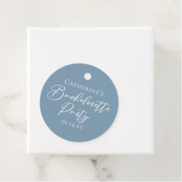Etiquetas Para Recuerdos Personalized Chic Dusty Blue Bachelorette Party