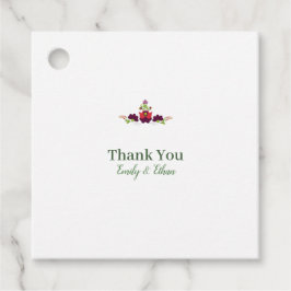 Etiquetas Para Recuerdos Personalized Folk Floral Wedding Thank You