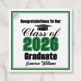 Etiquetas Para Recuerdos Personalized Green Class of 2026 Graduation Party
