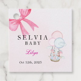 Etiquetas Para Recuerdos Personalized Pink Bow Baby Shower Favor Tags