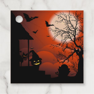Etiquetas Para Recuerdos Pesadilla de la luna sangrienta de Halloween