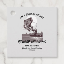 Etiquetas Para Recuerdos Pesca jubilatoria en el lago Fisherman Vintage