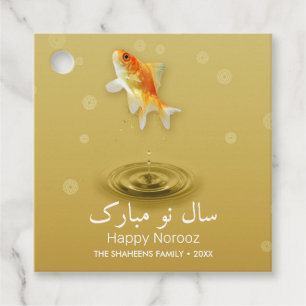 Etiquetas Para Recuerdos Pescado noruego de Año Nuevo feliz persa