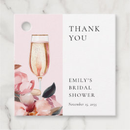 Etiquetas Para Recuerdos Pétalas y Prosecco Fiesta Floral de Despedida de S