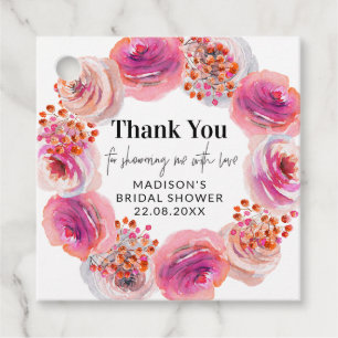 Etiquetas Para Recuerdos Petales y Prosecco Floral Bridal Shower Favorito E