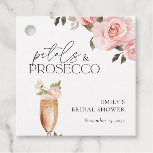 Etiquetas Para Recuerdos Pétalos y Prosecco Desayuno Floral de Boda