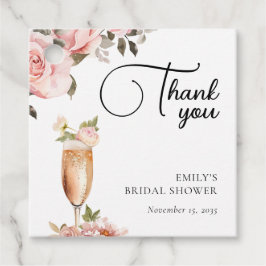 Etiquetas Para Recuerdos Pétalos y Prosecco Fiesta Floral de Despedida de S