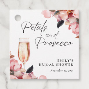 Etiquetas Para Recuerdos Pétalos y Prosecco Fiesta Floral de Despedida de S