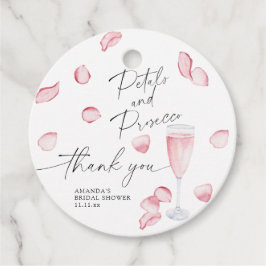 Etiquetas Para Recuerdos Pétalos y Prosecco - gracias fiesta de regalos de