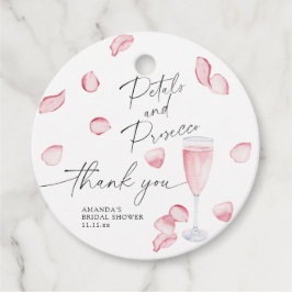 Etiquetas Para Recuerdos Pétalos y Prosecco - gracias por la despedida de s