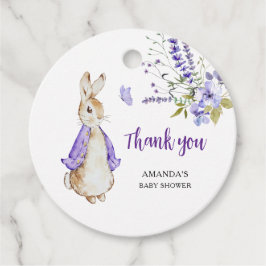 Etiquetas Para Recuerdos Peter Rabbit Purple Baby Shower