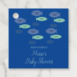 Etiquetas Para Recuerdos Pez Nadando Acuario Azul Baby Shower Gracias