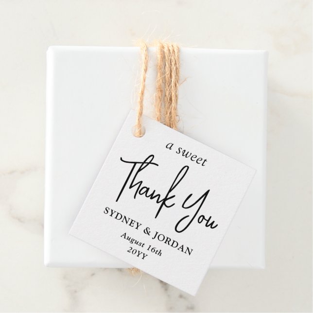 Etiquetas Para Recuerdos Photo and Modern Script A Sweet Thank You Wedding (In situ)