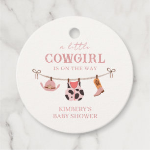 Etiquetas Para Recuerdos Piel de vaca de la línea de boho rosado de la vaca