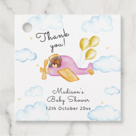 Etiquetas Para Recuerdos Pilot Teddy Bear Balloon Airplane Baby Shower 