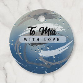 Etiquetas Para Recuerdos Pinceles negros, blancos y grises con gota de lluv