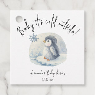 Etiquetas Para Recuerdos Pingüino Ártico lindo - bebé hace frío afuera