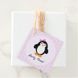 Etiquetas Para Recuerdos Pingüino Chica de tiempo fiesta