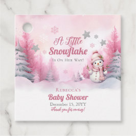 Etiquetas Para Recuerdos Pink A Little Snowflake | Baby Shower Chica de nie