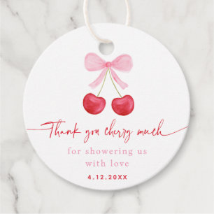 Etiquetas Para Recuerdos Pink Bow Cherry Coquette Birday