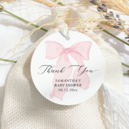 Etiquetas Para Recuerdos Pink Bow Coquette Baby Shower