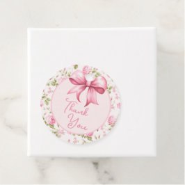 Etiquetas Para Recuerdos Pink Bow Coquette Gracias