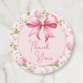 Etiquetas Para Recuerdos Pink Bow Coquette Gracias