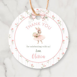 Etiquetas Para Recuerdos Pink Bow & Floral Some Bunny is One 1st Birthday