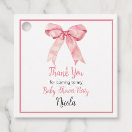 Etiquetas Para Recuerdos Pink Coquette Bow Baby Shower