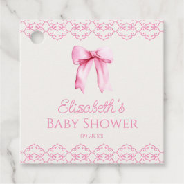 Etiquetas Para Recuerdos Pink Coquette Bow Baby Shower