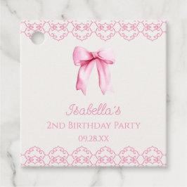 Etiquetas Para Recuerdos Pink Coquette Bow Birday Party