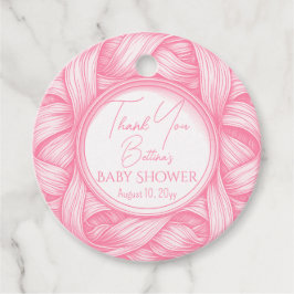 Etiquetas Para Recuerdos Pink Coquette Bow Ribbon Toile de Jouy Baby Shower