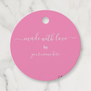 Etiquetas Para Recuerdos Pink de moda simple hecho a mano