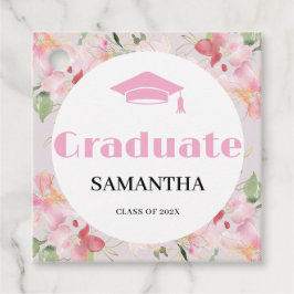 Etiquetas Para Recuerdos Pink Floral Graduation 