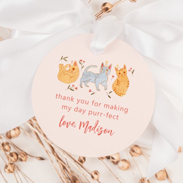 Etiquetas Para Recuerdos Pink Kitty Cat Fiesta de cumpleaños perfecta para  (Subido por el creador)