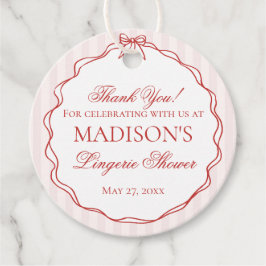 Etiquetas Para Recuerdos Pink & Red Heart Lingerie Shower Panty Party