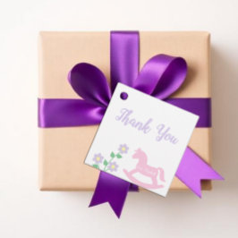 Etiquetas Para Recuerdos Pink Rocking Horse Girl Baby Shower